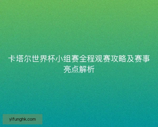 卡塔尔世界杯小组赛全程观赛攻略及赛事亮点解析